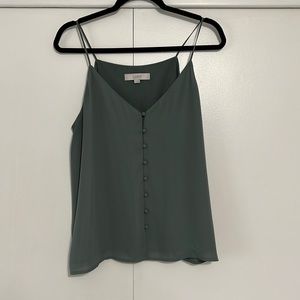 Loft button up sage green tank